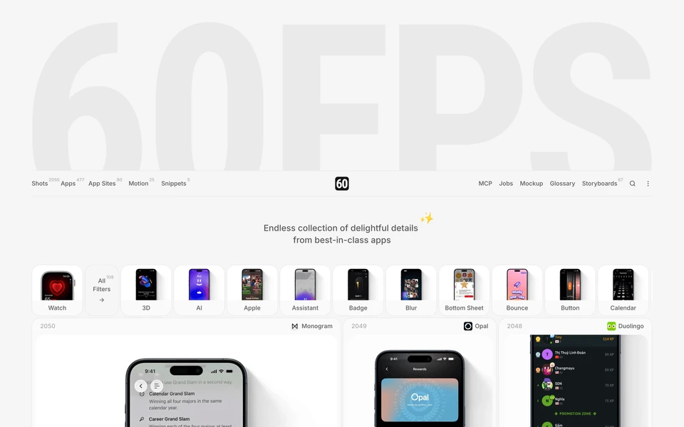 Screenshot of 60FPS.design