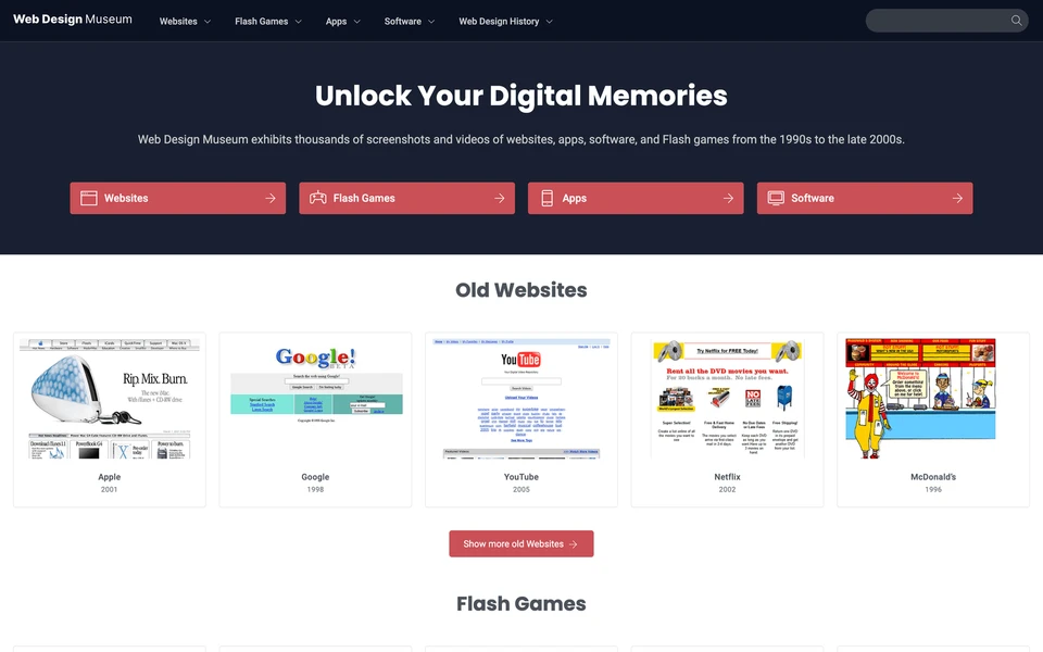 Screenshot of WebDesignMuseum.org
