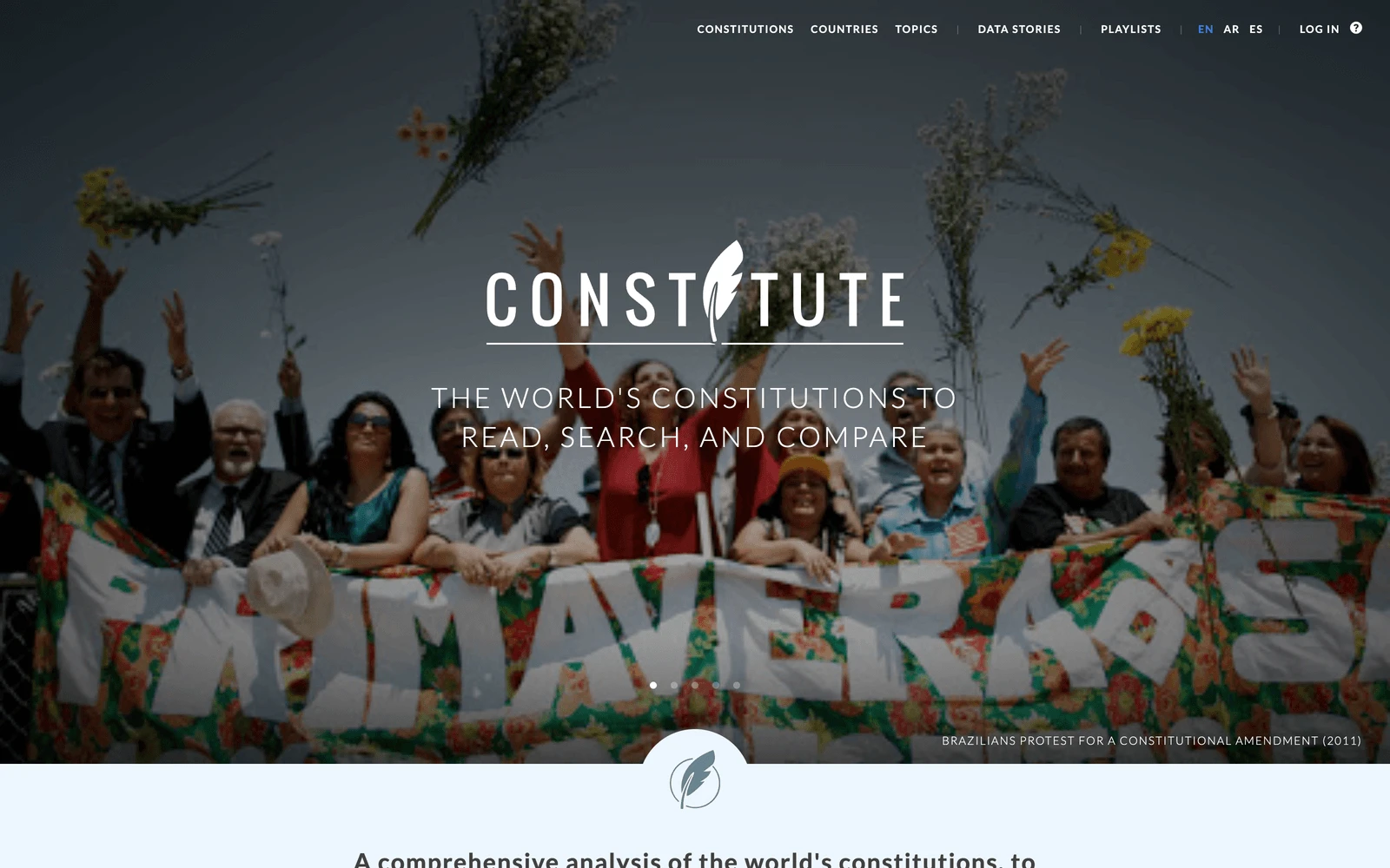 Top screenshot of ConstituteProject.org