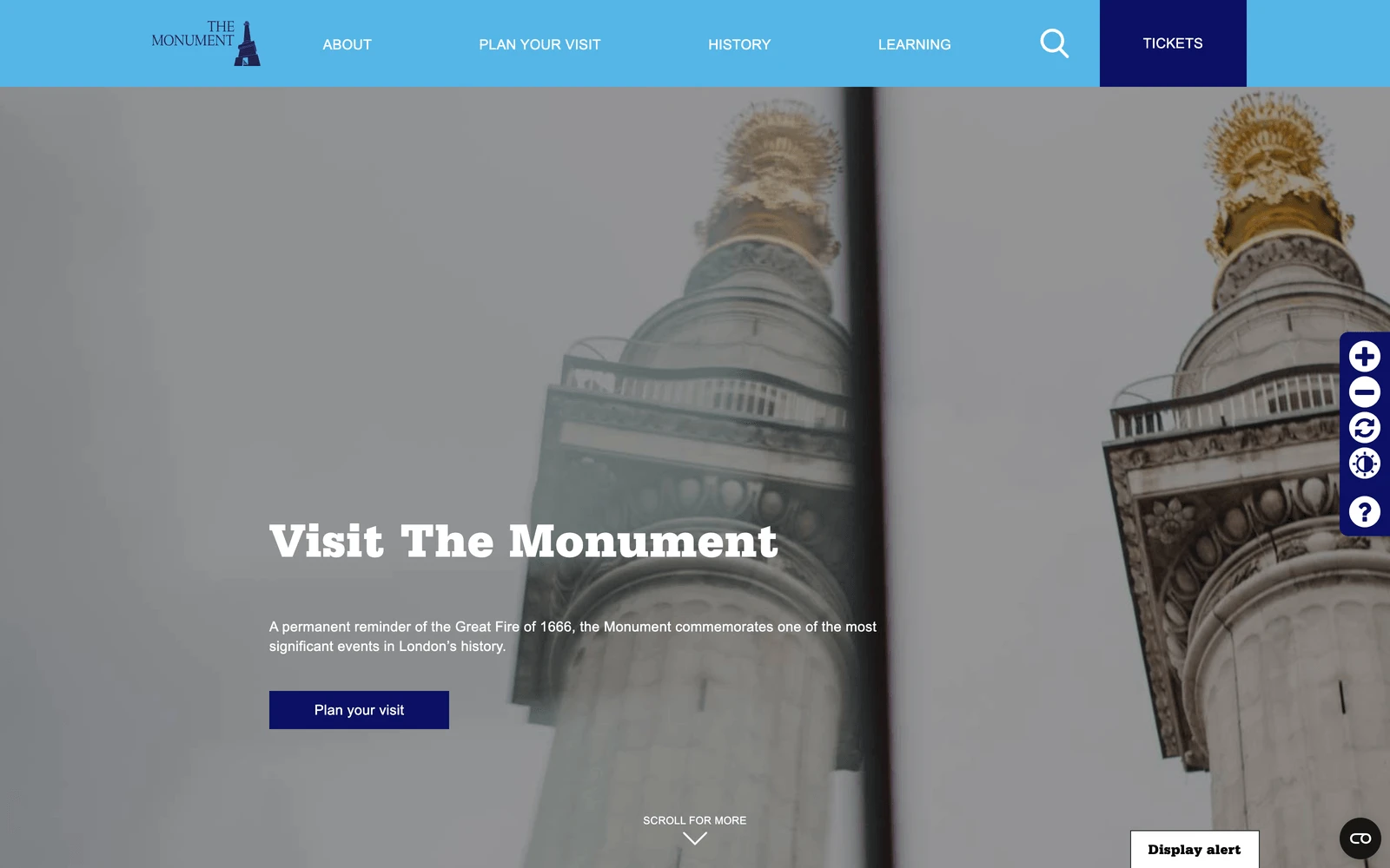 Top screenshot of TheMonument.org.uk