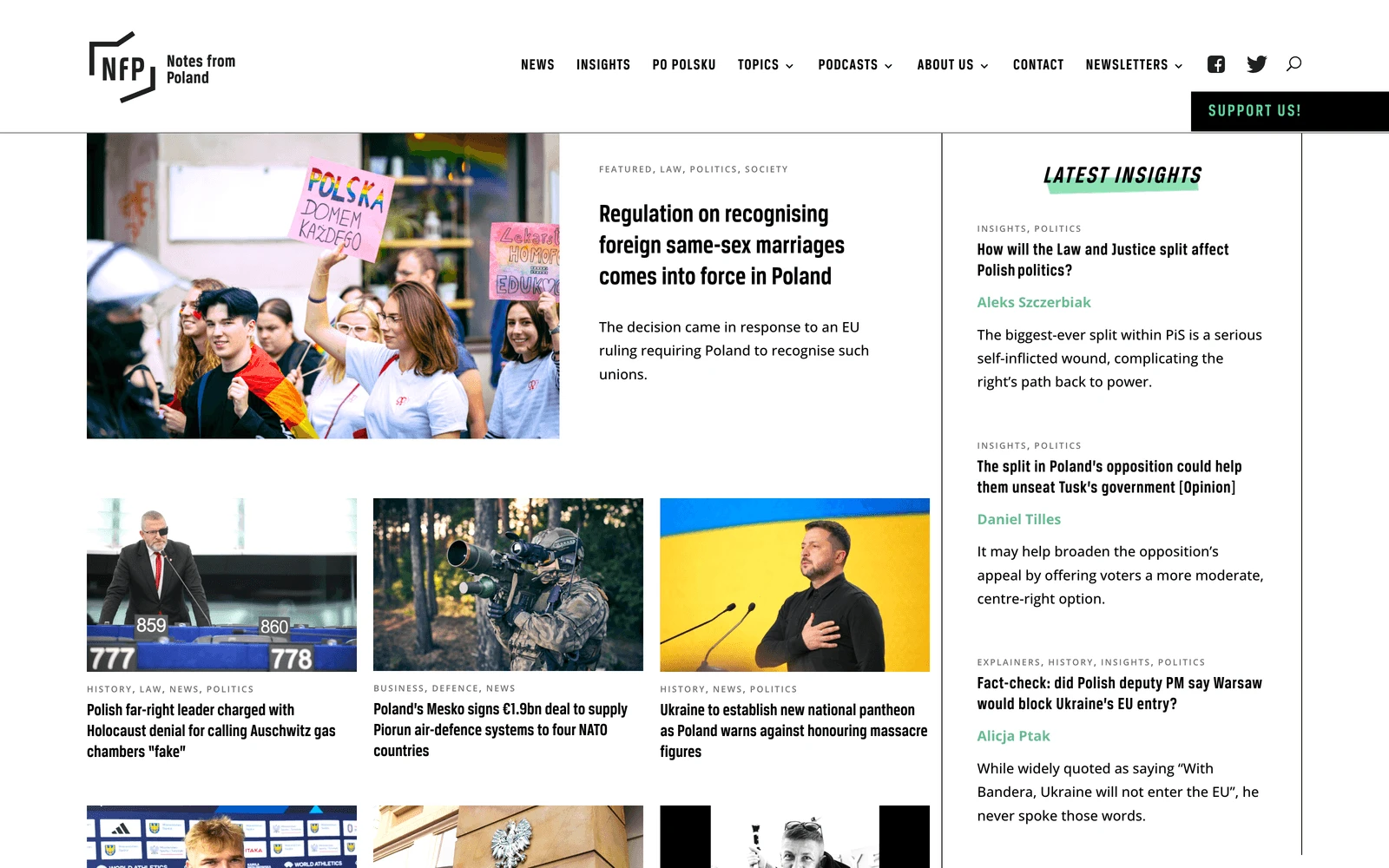 Top screenshot of NotesFromPoland.com