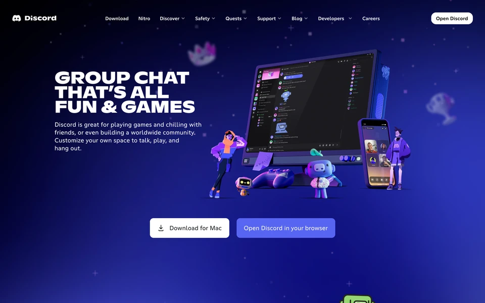 Screenshot of Discord.com