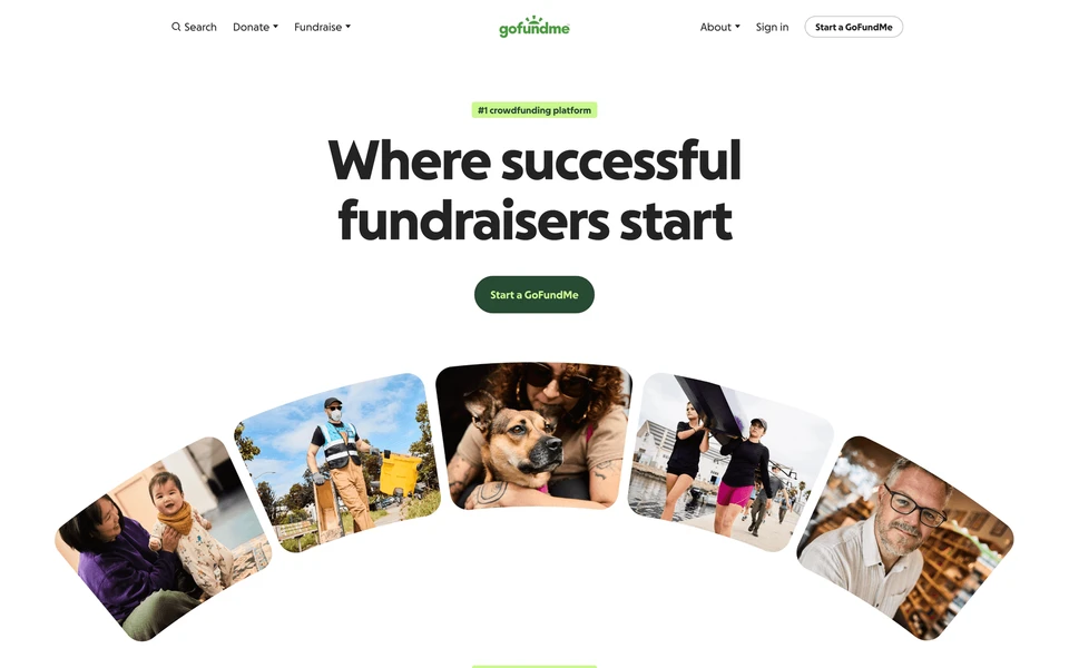Screenshot of GoFundMe.com