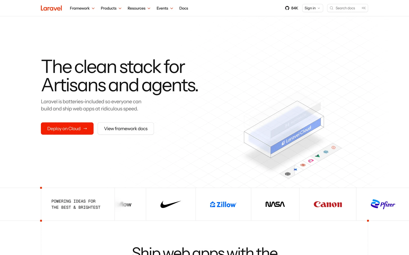 Top screenshot of Laravel.com
