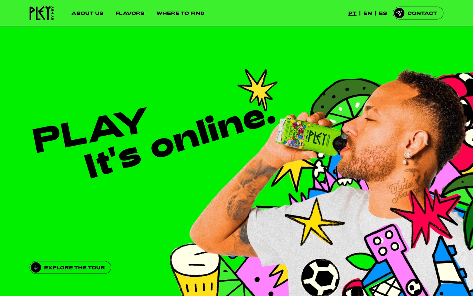 Top screenshot of PleyByNey.com.br