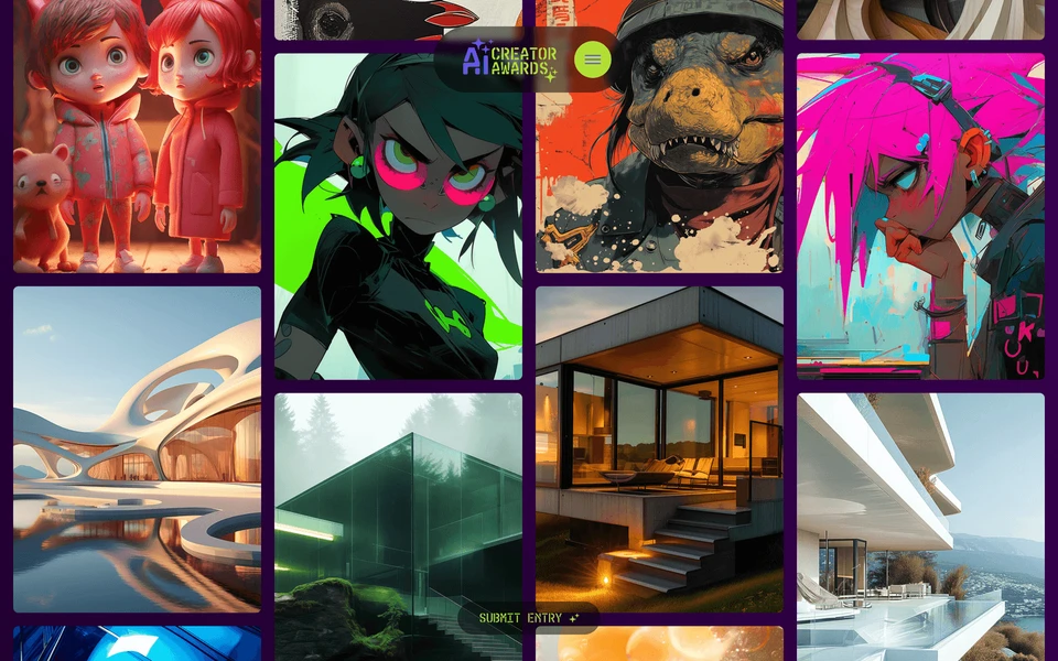 Screenshot of AICreatorAwards.com