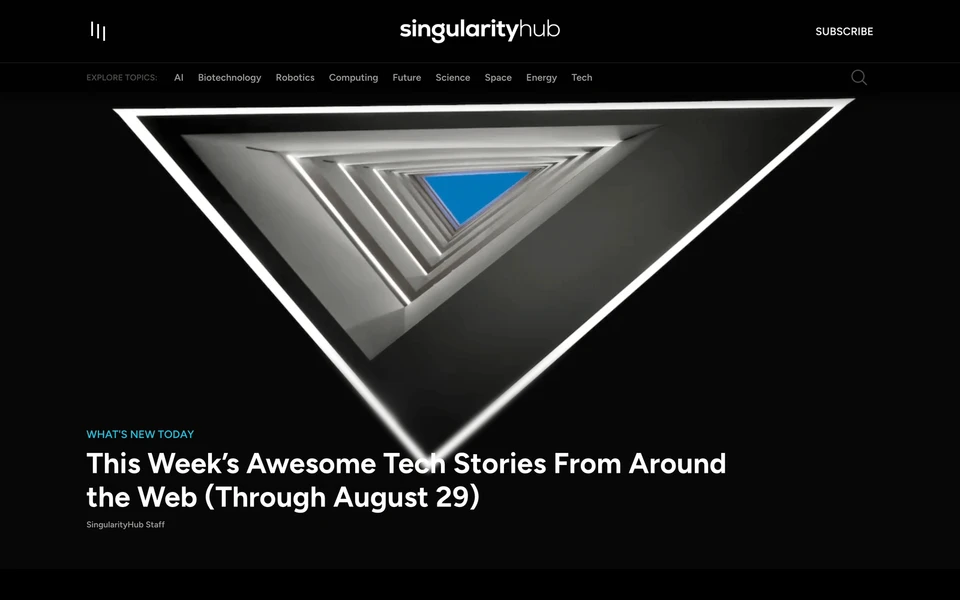 Screenshot of SingularityHub.com
