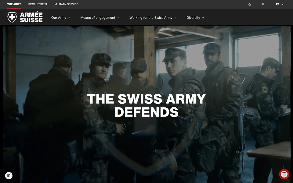 Screenshot of Armee.ch