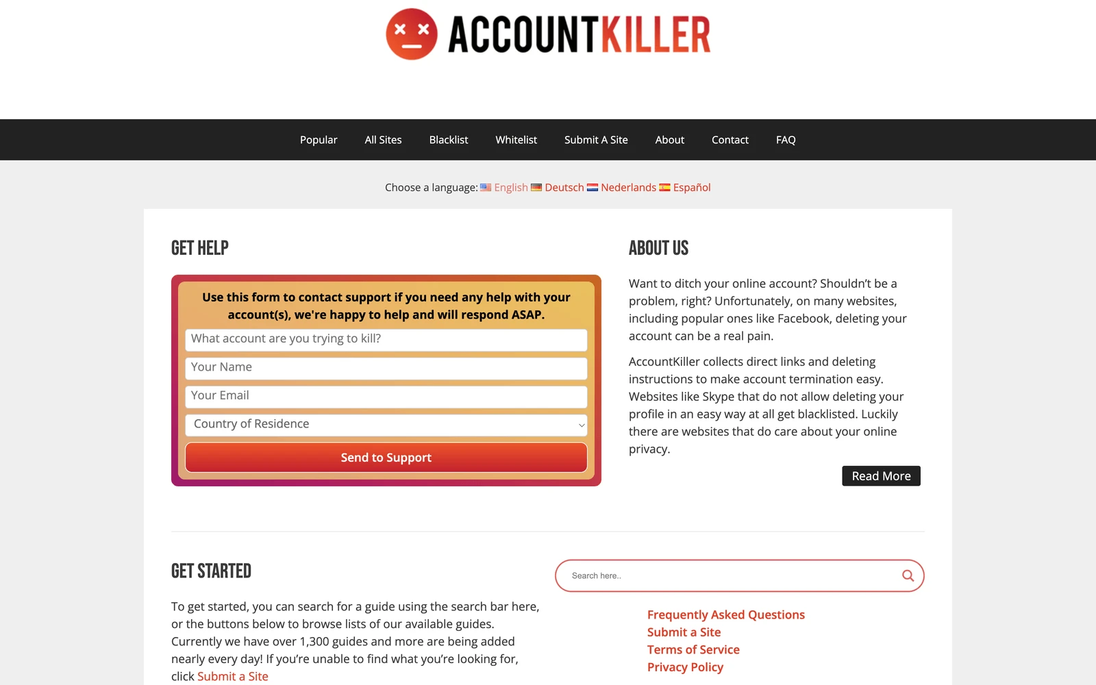 Top screenshot of AccountKiller.com