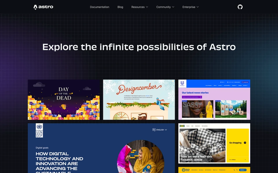 Screenshot of Astro.build Showcase