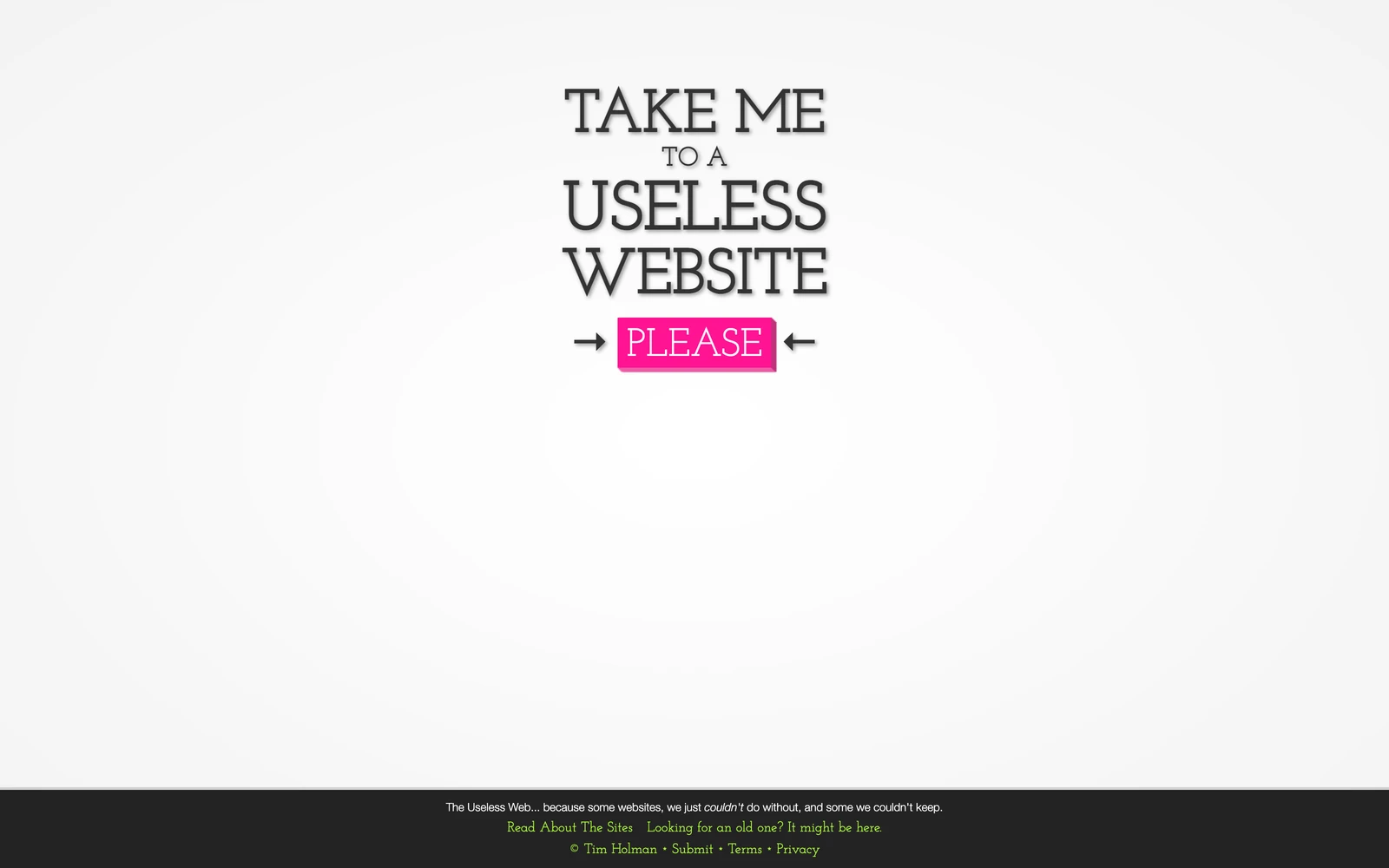 Top screenshot of TheUselessWeb.com