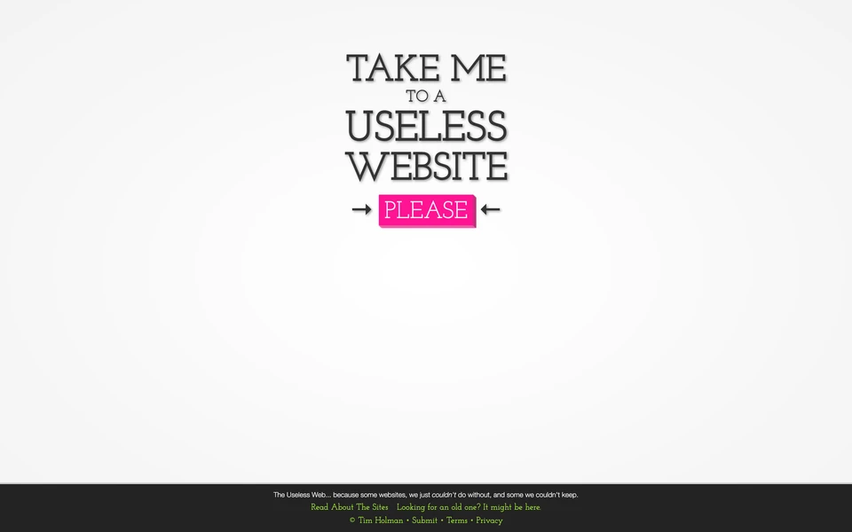 Screenshot of TheUselessWeb.com