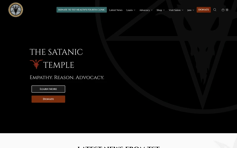 Screenshot of TheSatanicTemple.com