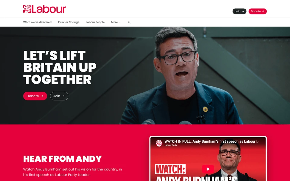 Screenshot of Labour.org.uk