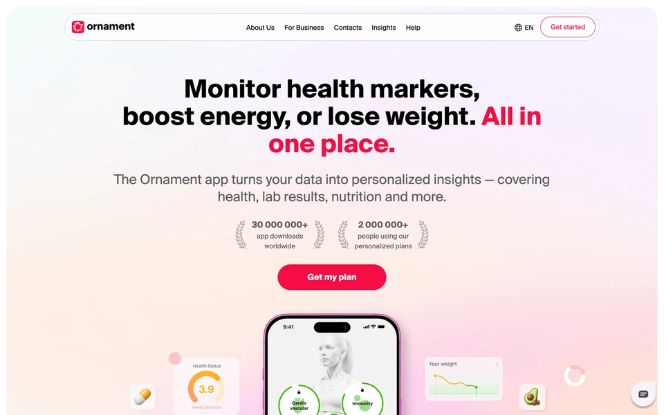 Screenshot of Ornament.health