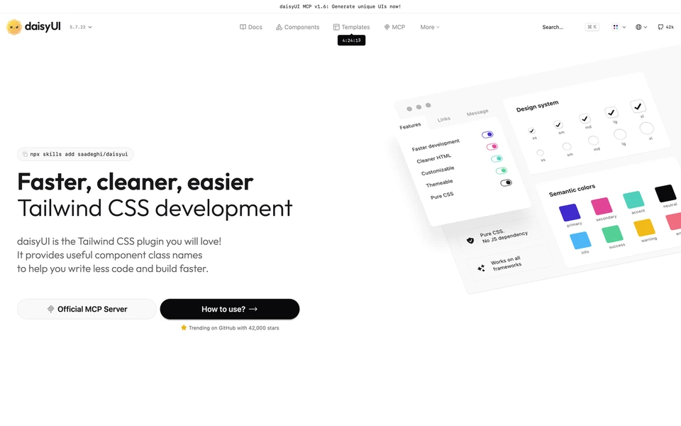 Screenshot of daisyUI.com