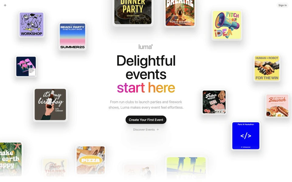 Screenshot of Luma.com