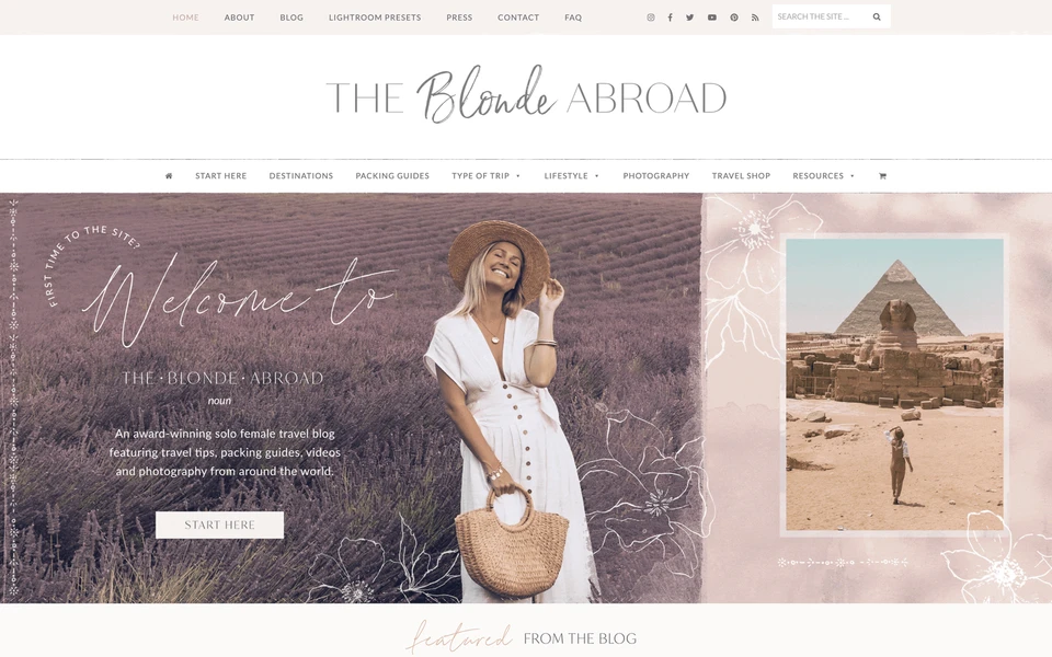 Screenshot of TheBlondeAbroad.com