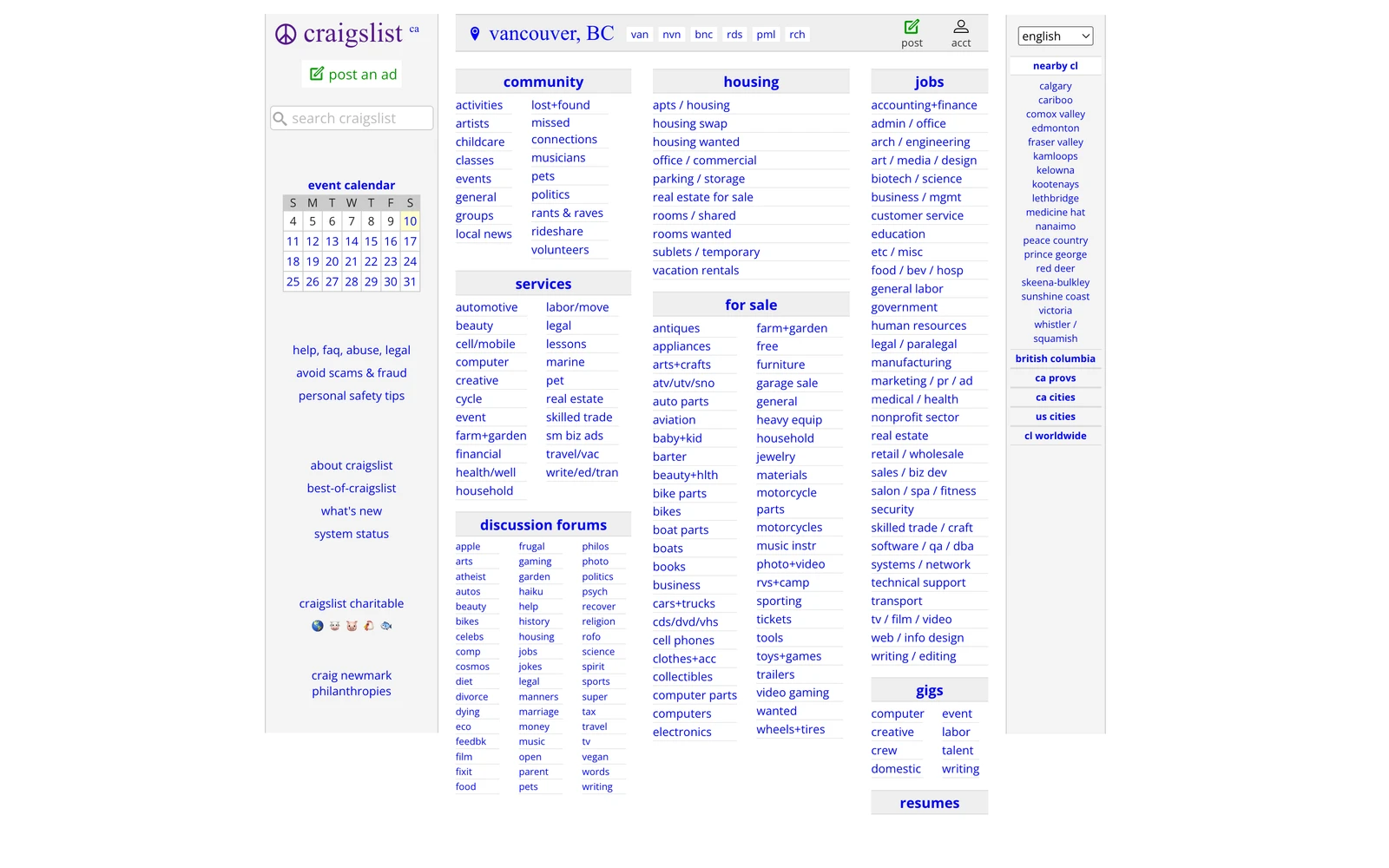 Top screenshot of CraigsList.org