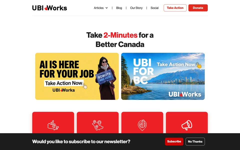 Screenshot of UBIWorks.ca