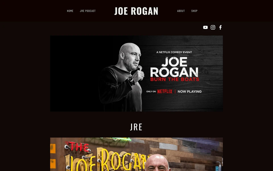 Screenshot of JoeRogan.com