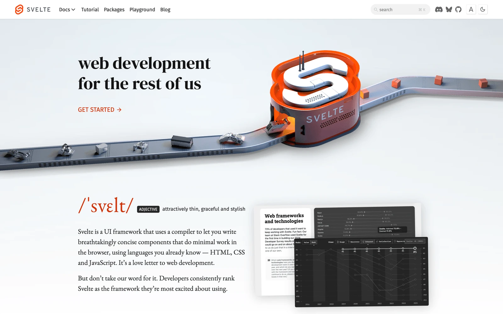 Top screenshot of Svelte.dev