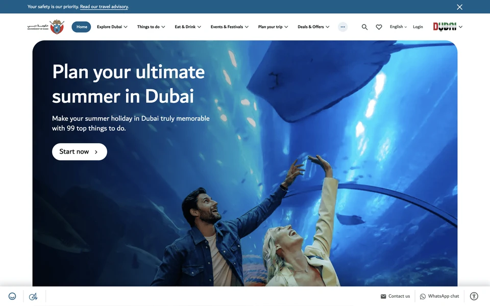 Screenshot of VisitDubai.com