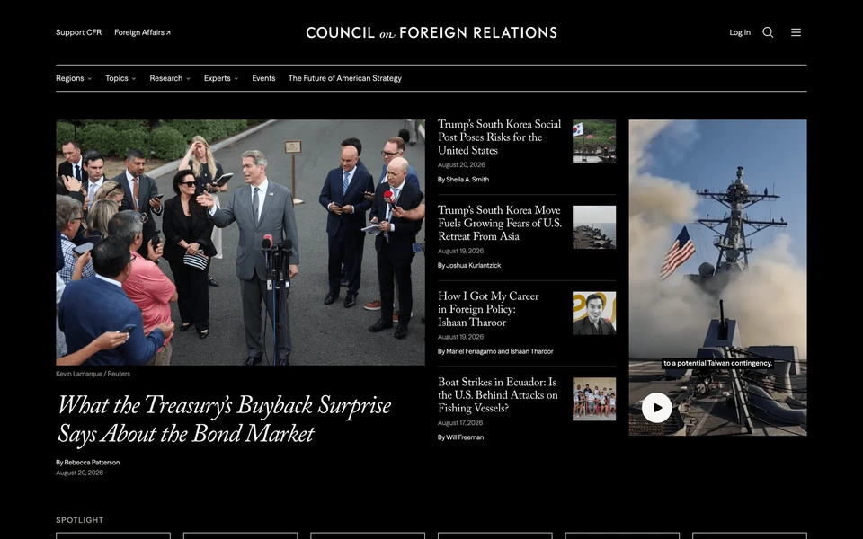 Screenshot of CFR.org