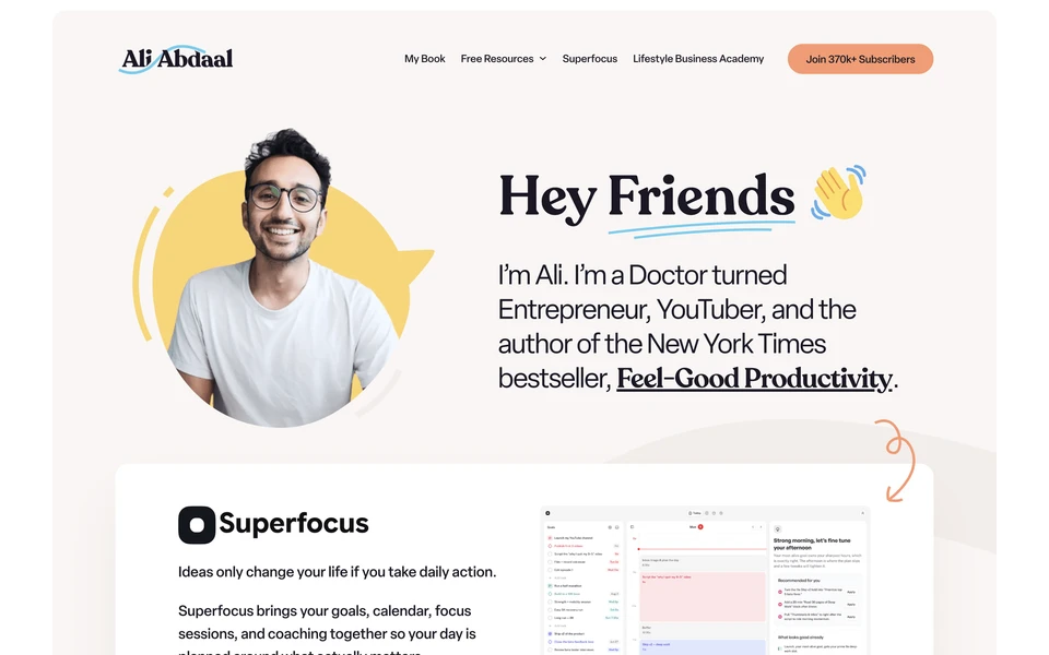 Screenshot of AliAbdaal.com