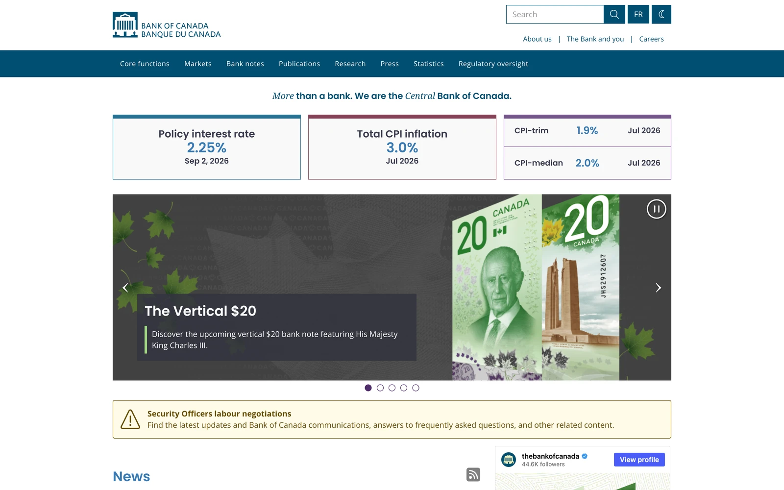Top screenshot of BankOfCanada.ca