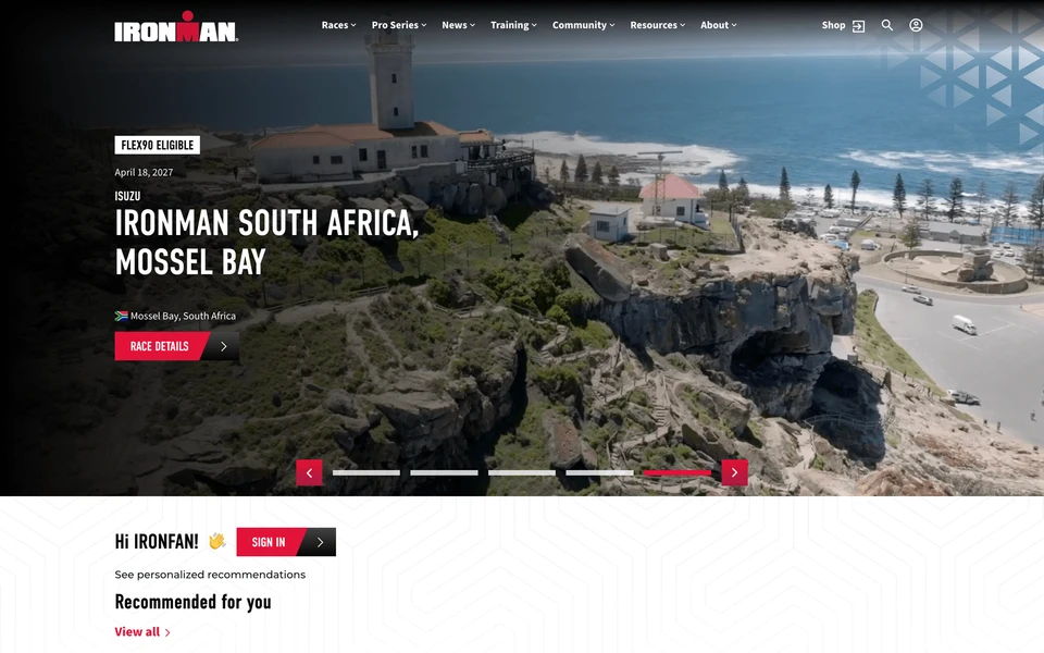 Screenshot of IRONMAN.com