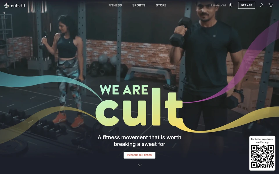 Screenshot of Cult.fit