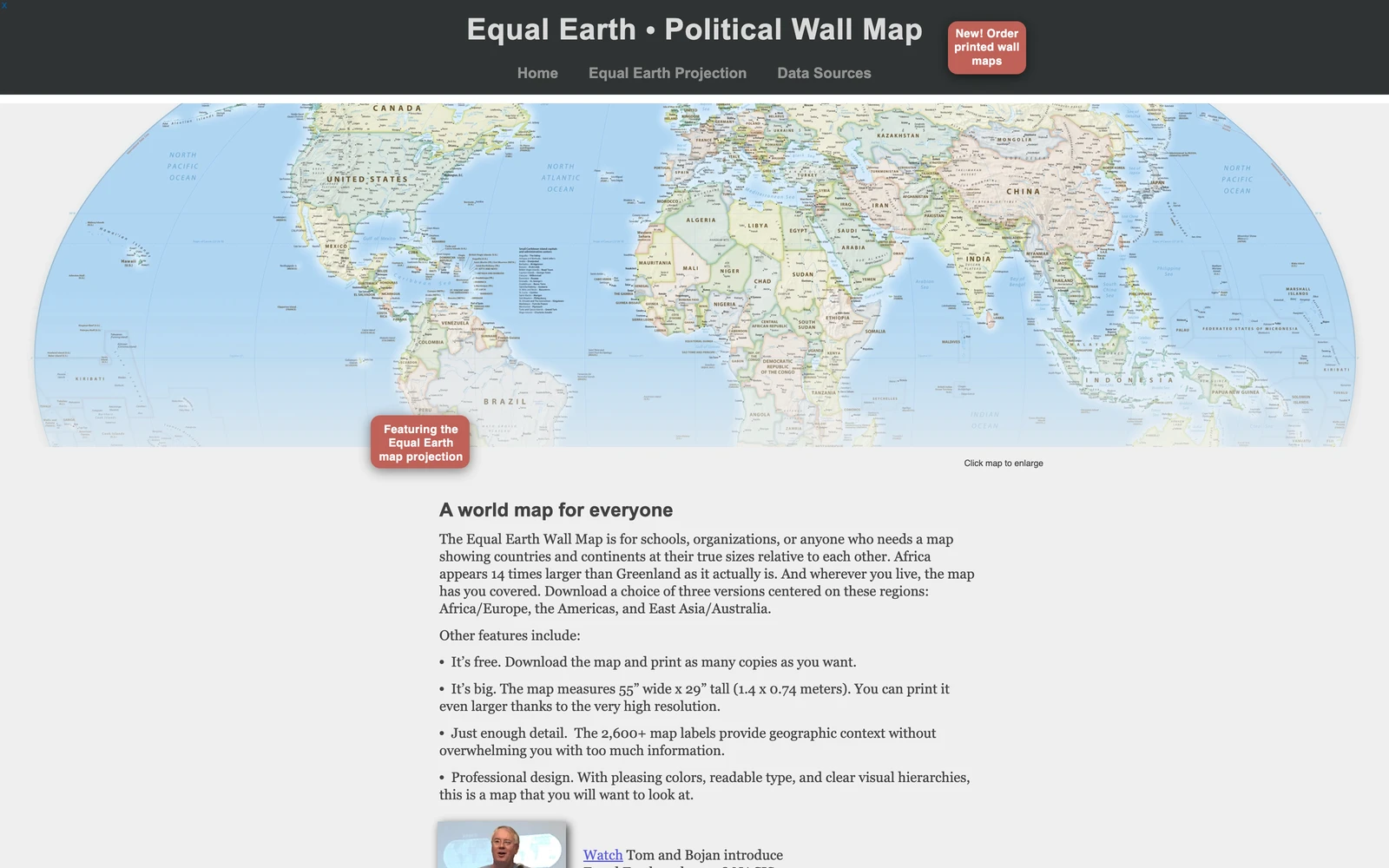 Top screenshot of Equal-Earth.com
