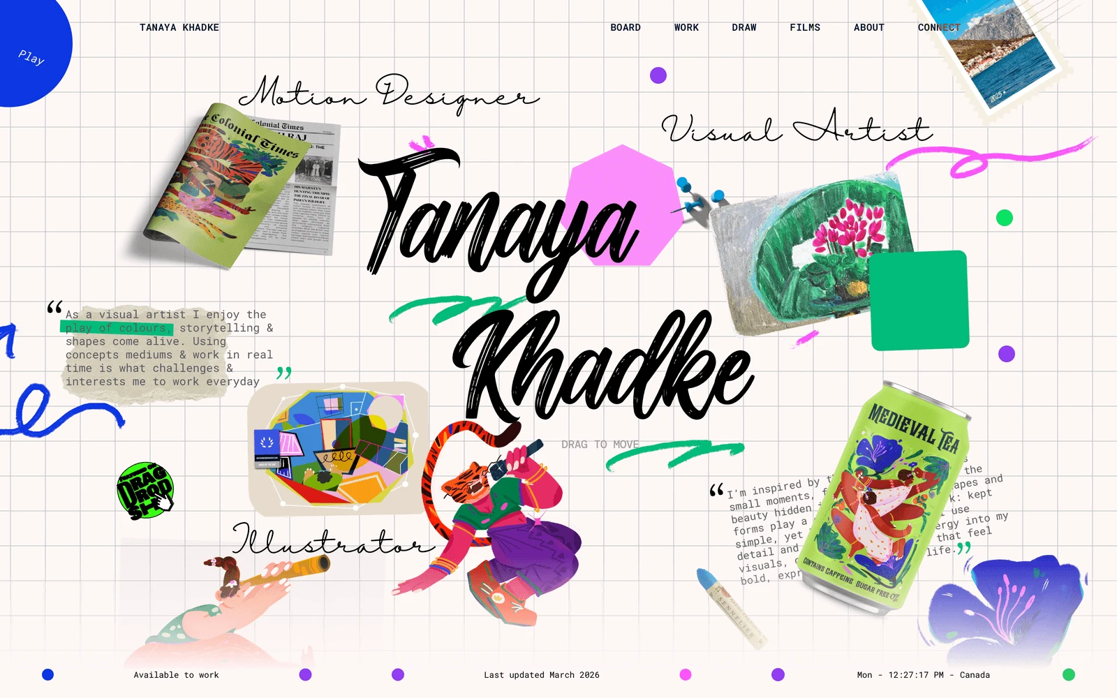 Top screenshot of TanayaKhadke.com