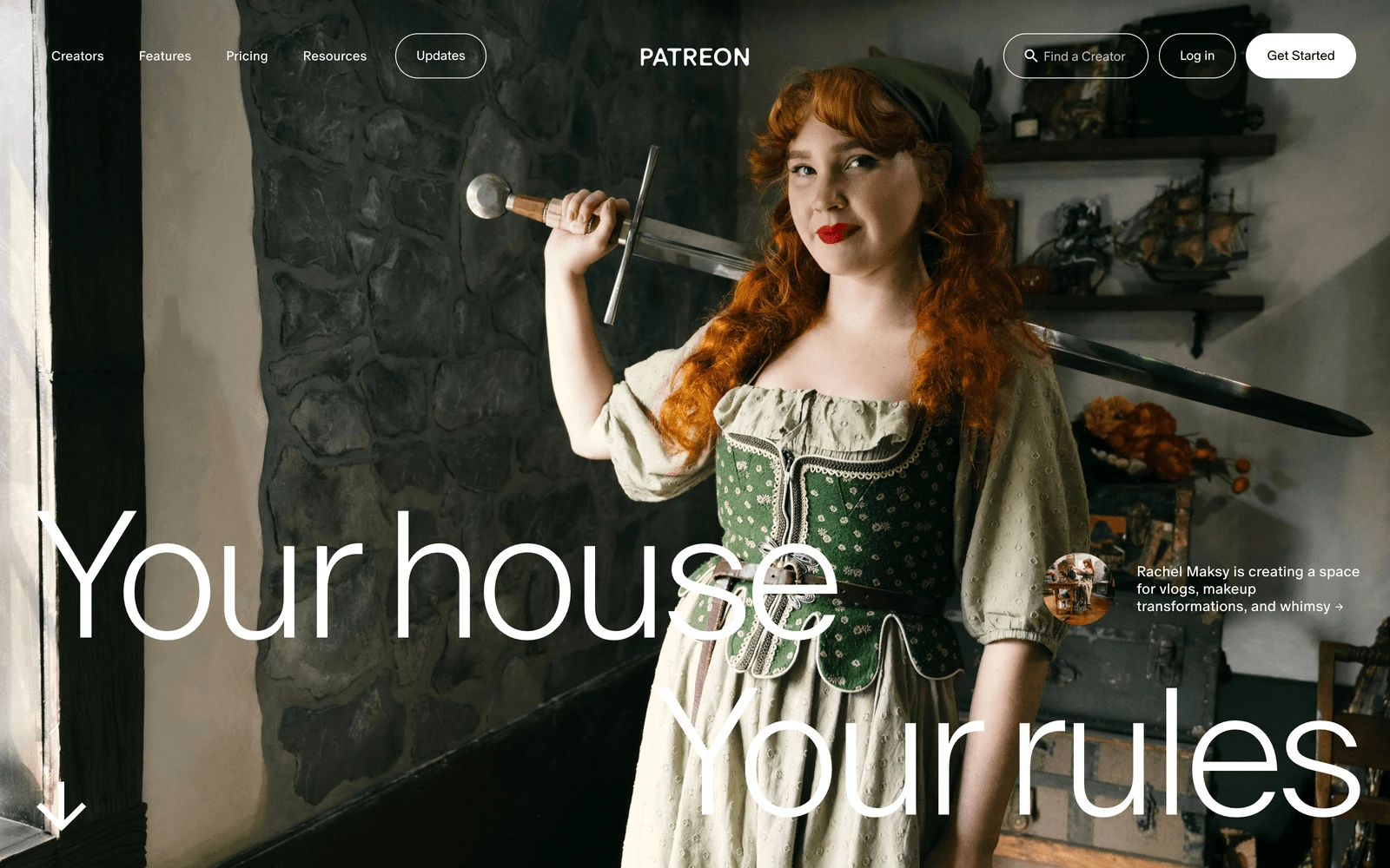 Top screenshot of Patreon.com