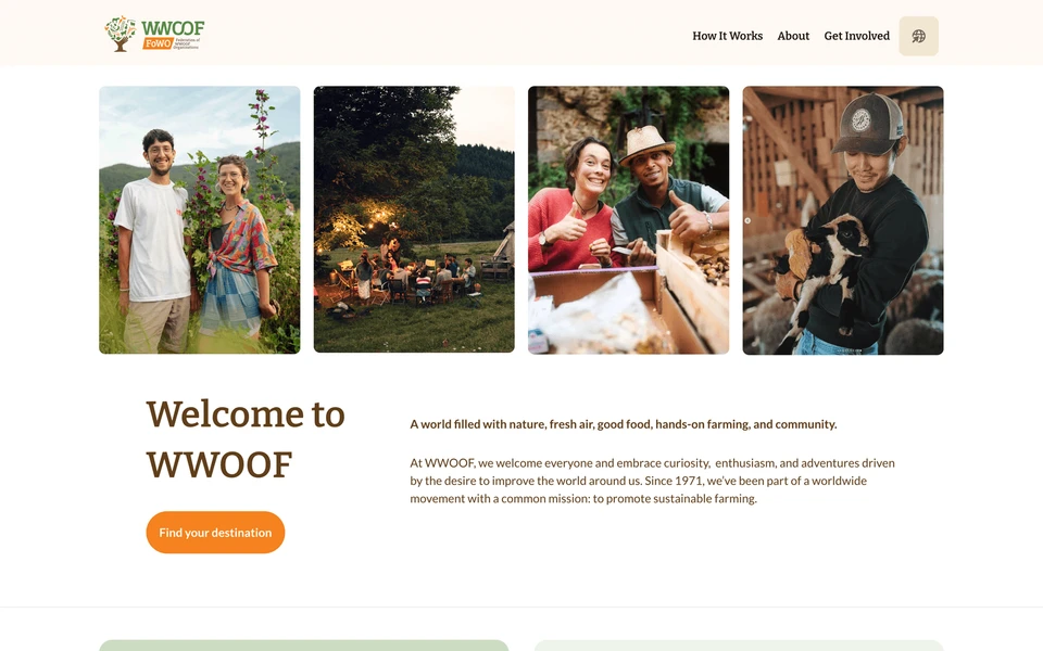 Screenshot of WWOOF.net