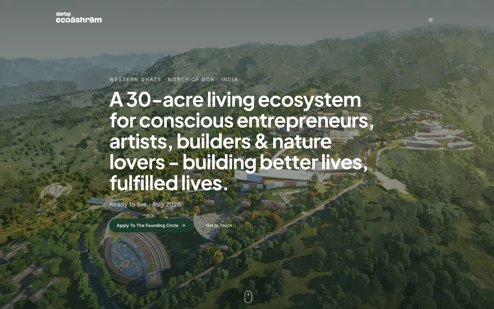 Top screenshot of Build3.org StartupEcoAshram