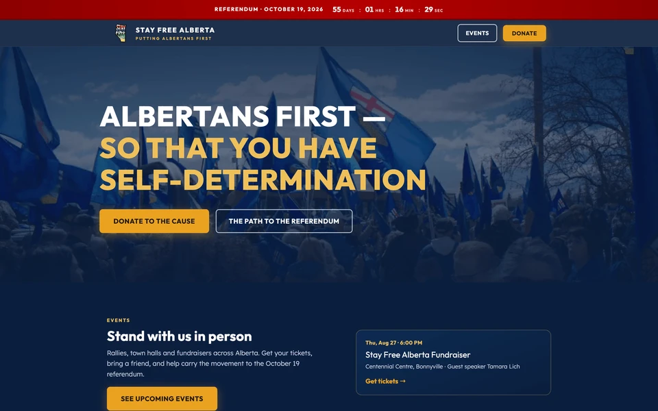 Screenshot of StayFreeAlberta.com