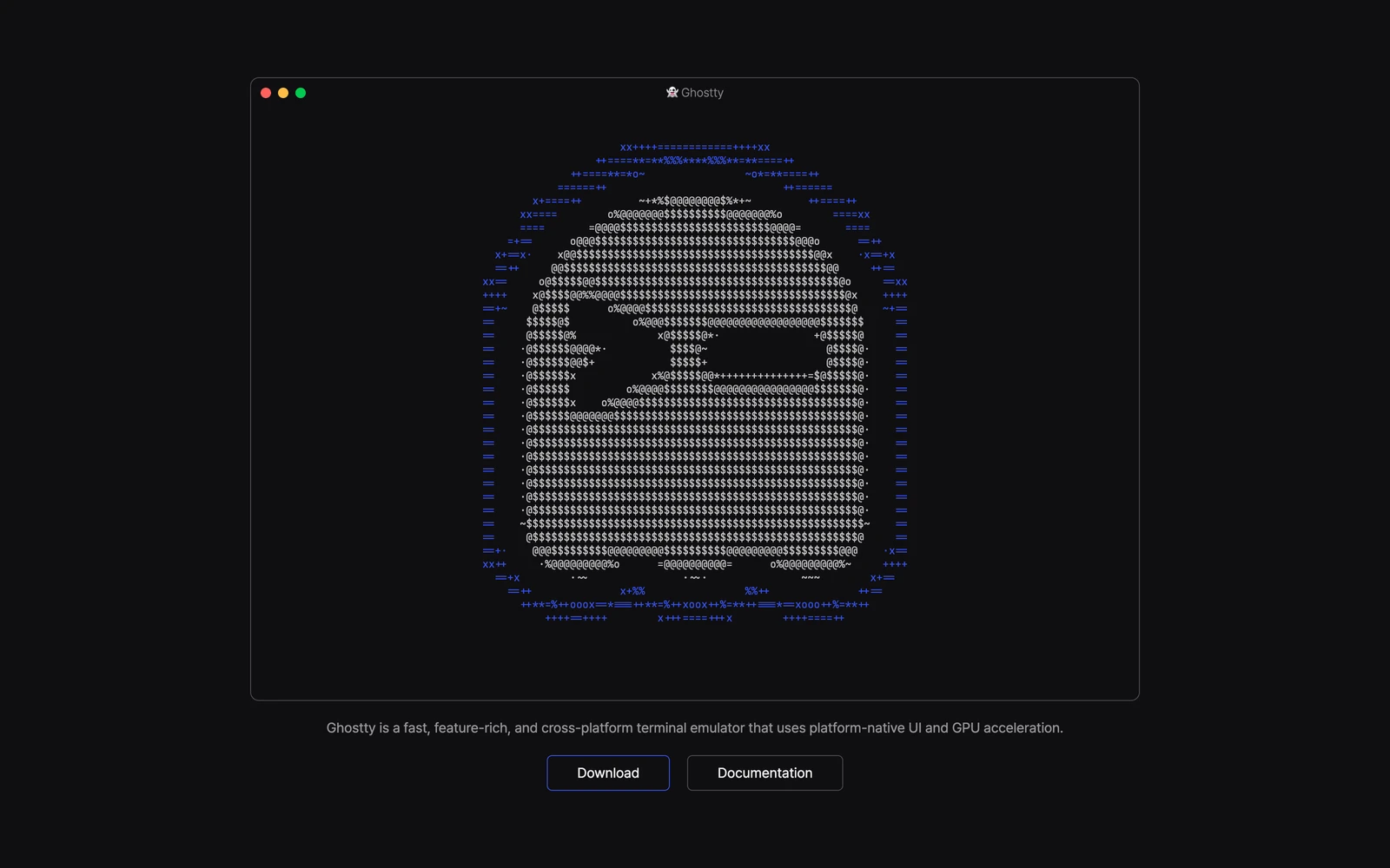 Top screenshot of Ghostty.org