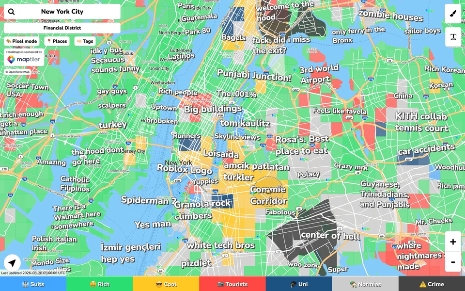 Screenshot of Hoodmaps.com