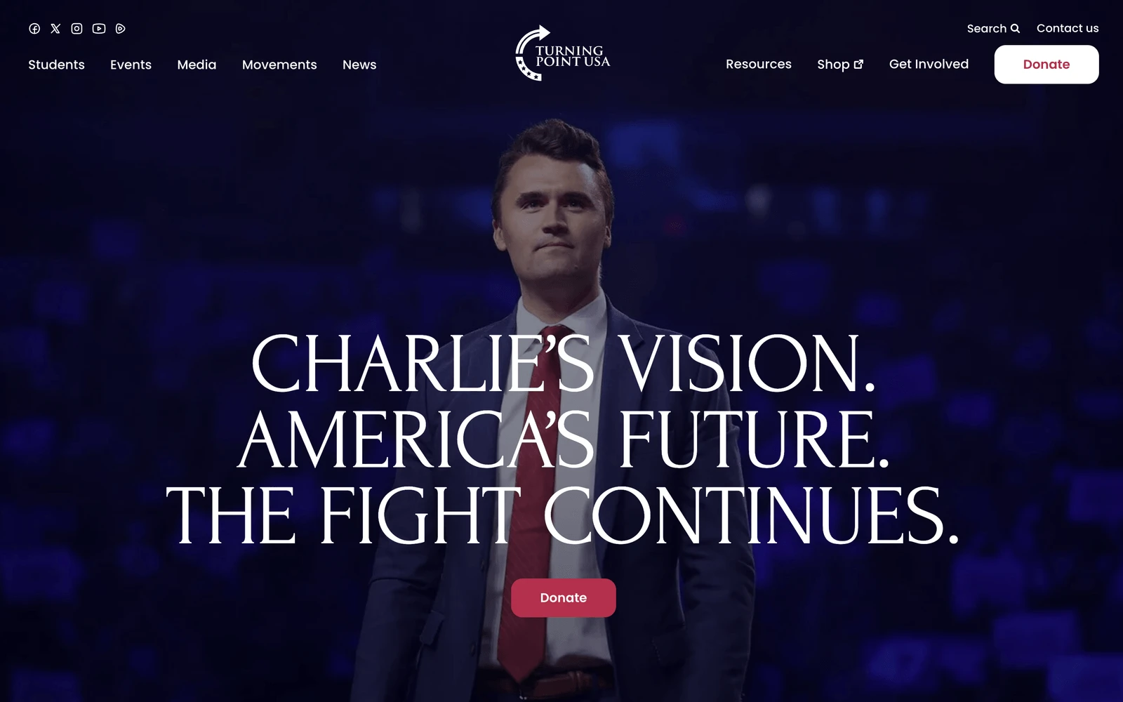 Top screenshot of TPUSA.com