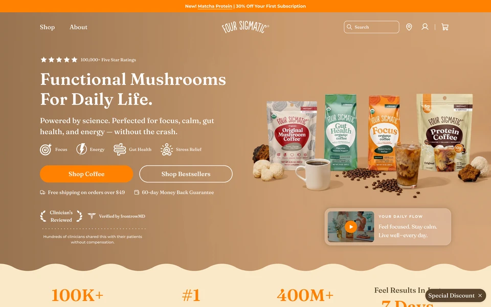 Screenshot of FourSigmatic.com