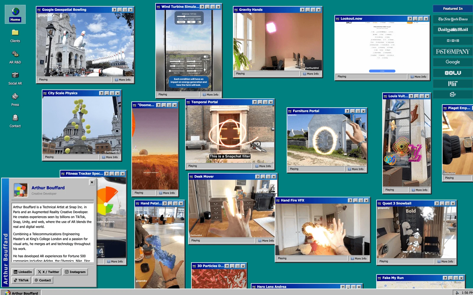 Top screenshot of ArthurBouffard.com