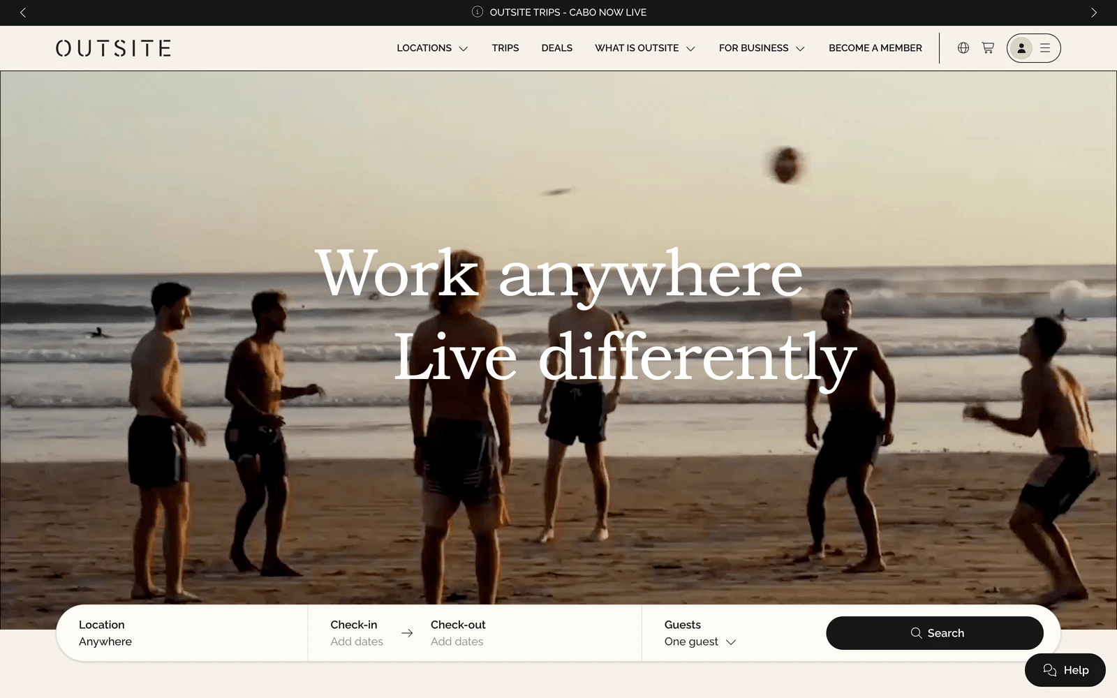 Top screenshot of Outsite.co