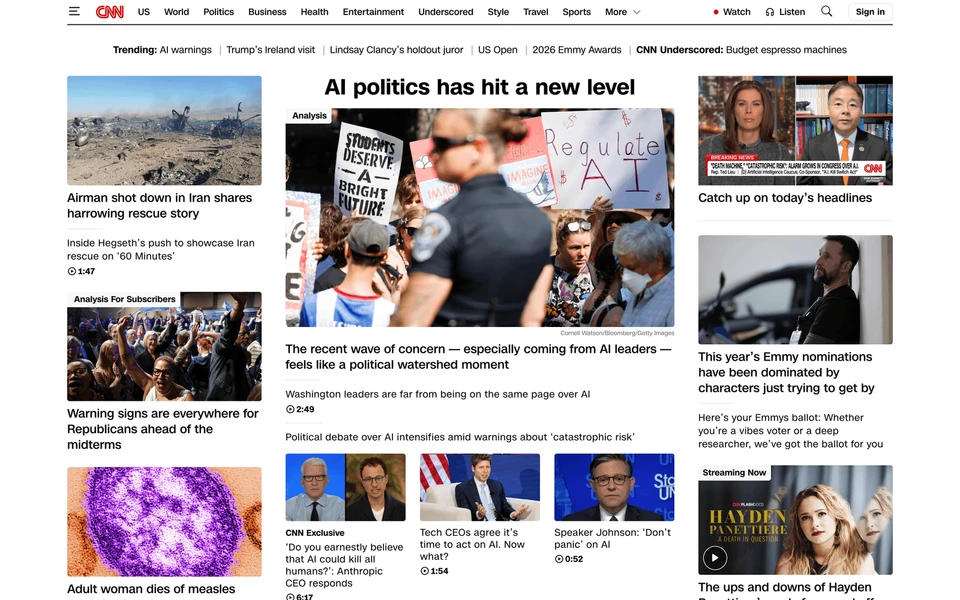 Screenshot of CNN.com