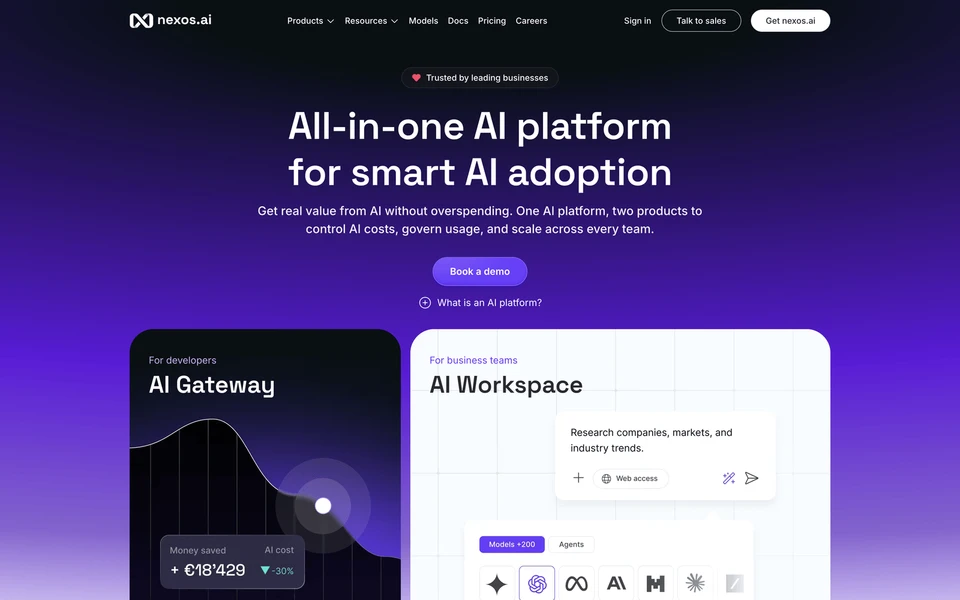 Screenshot of Nexos.AI