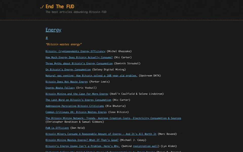 Screenshot of EndTheFUD.org