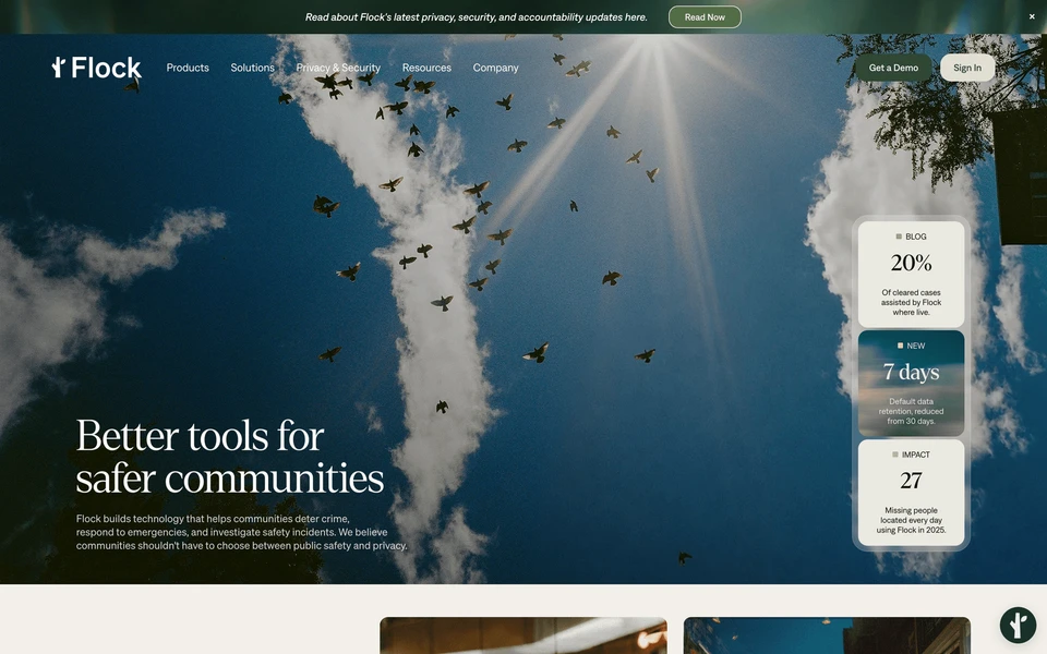Screenshot of FlockSafety.com
