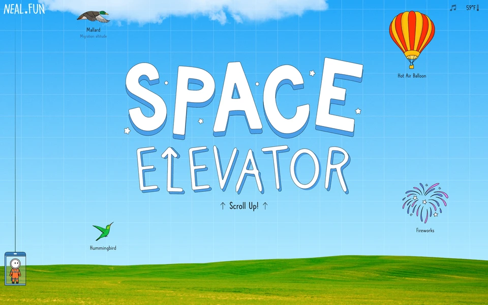 Screenshot of Neal.Fun SpaceElevator