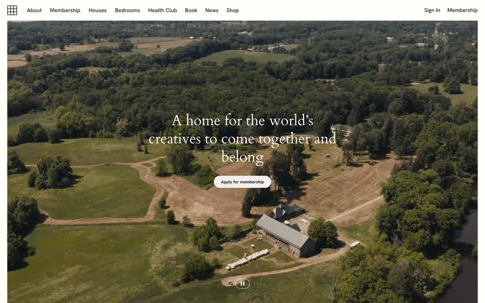 Screenshot of SohoHouse.com